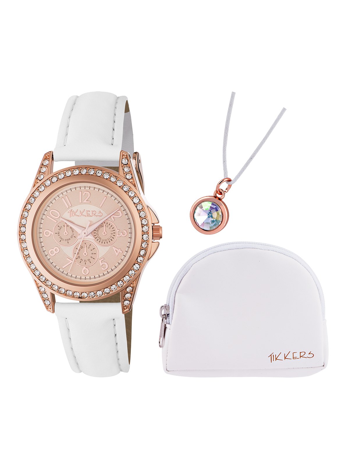 rose gold watch white strap